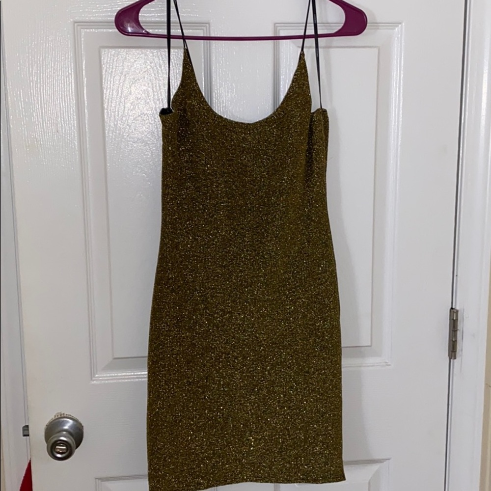 Gold sparkle bodycon dress